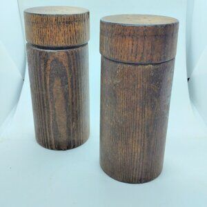 Salt Pepper Shakers Mid Century Modern Solid Wood Kitchen Accessories Vintage